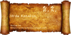 Urda Katalin névjegykártya